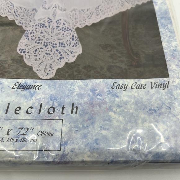 Vintage Battenburg White Lace With‎ Vinyl Back Tablecloth 52" X 72" Oblong NIB - Picture 4 of 8